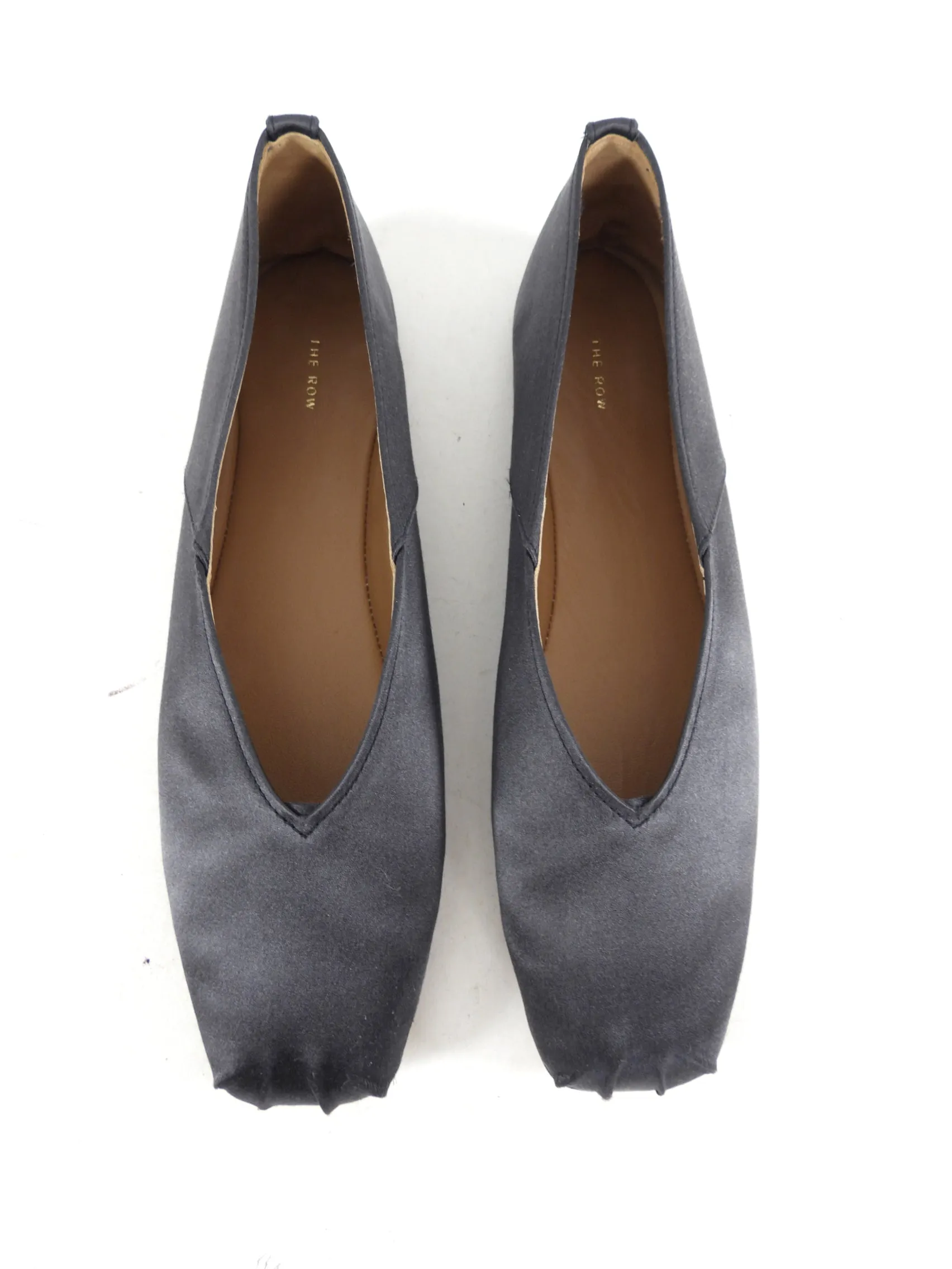 The Row Grey Satin Ballet Flat - 36.5