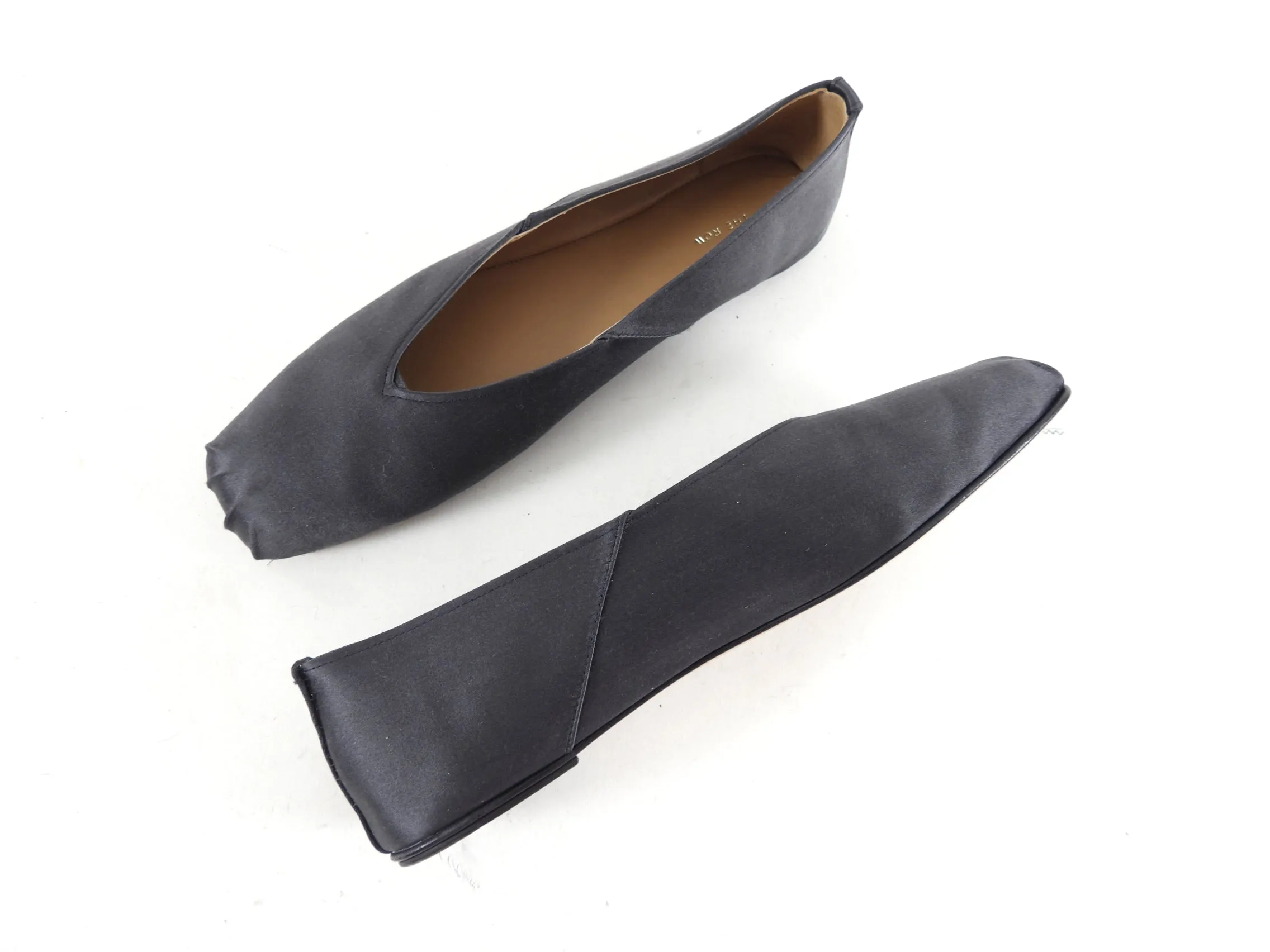 The Row Grey Satin Ballet Flat - 36.5