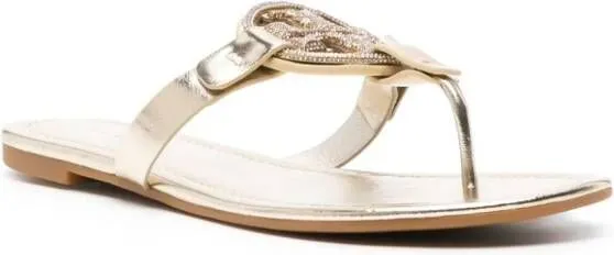 Tory Burch Miller Pavé rhinestone-embellished sandals Gold