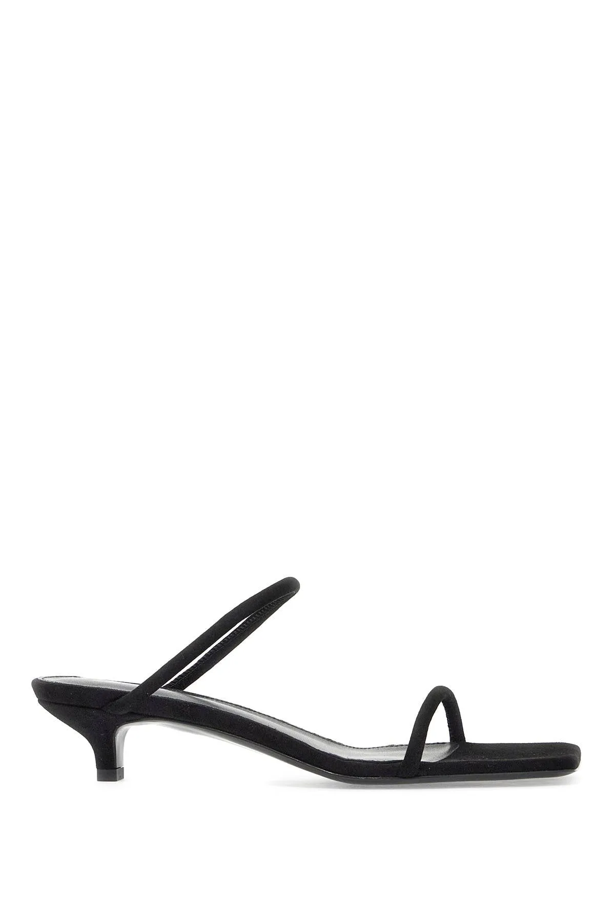 Toteme Minimalist Suede Leather Sandals   Black