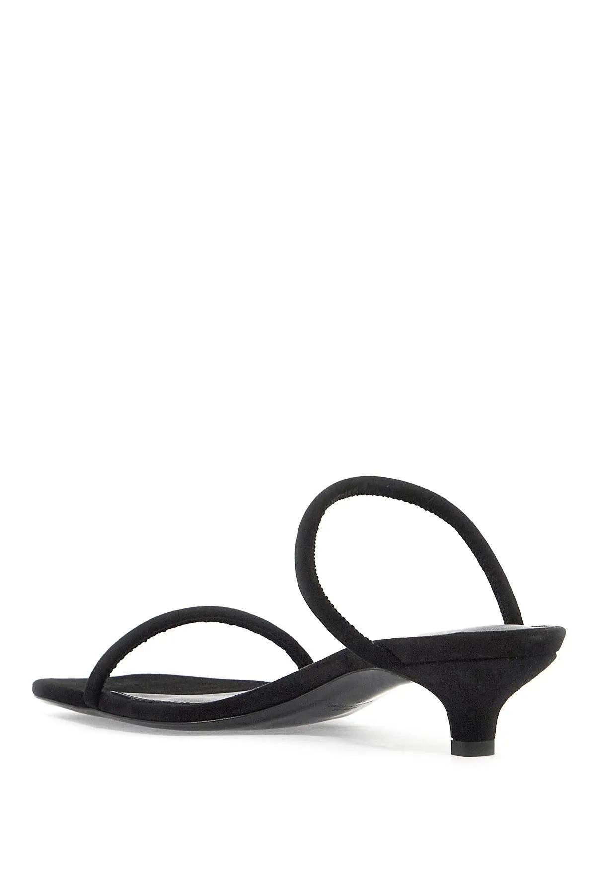 Toteme Minimalist Suede Leather Sandals   Black