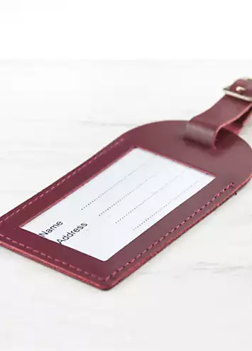 Treat Republic Personalised Burgundy Foiled Leather Luggage Tag | Kaleidoscope