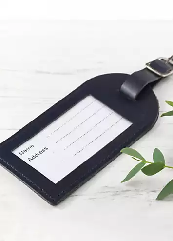 Treat Republic Personalised Navy Foiled Leather Luggage Tag | Kaleidoscope