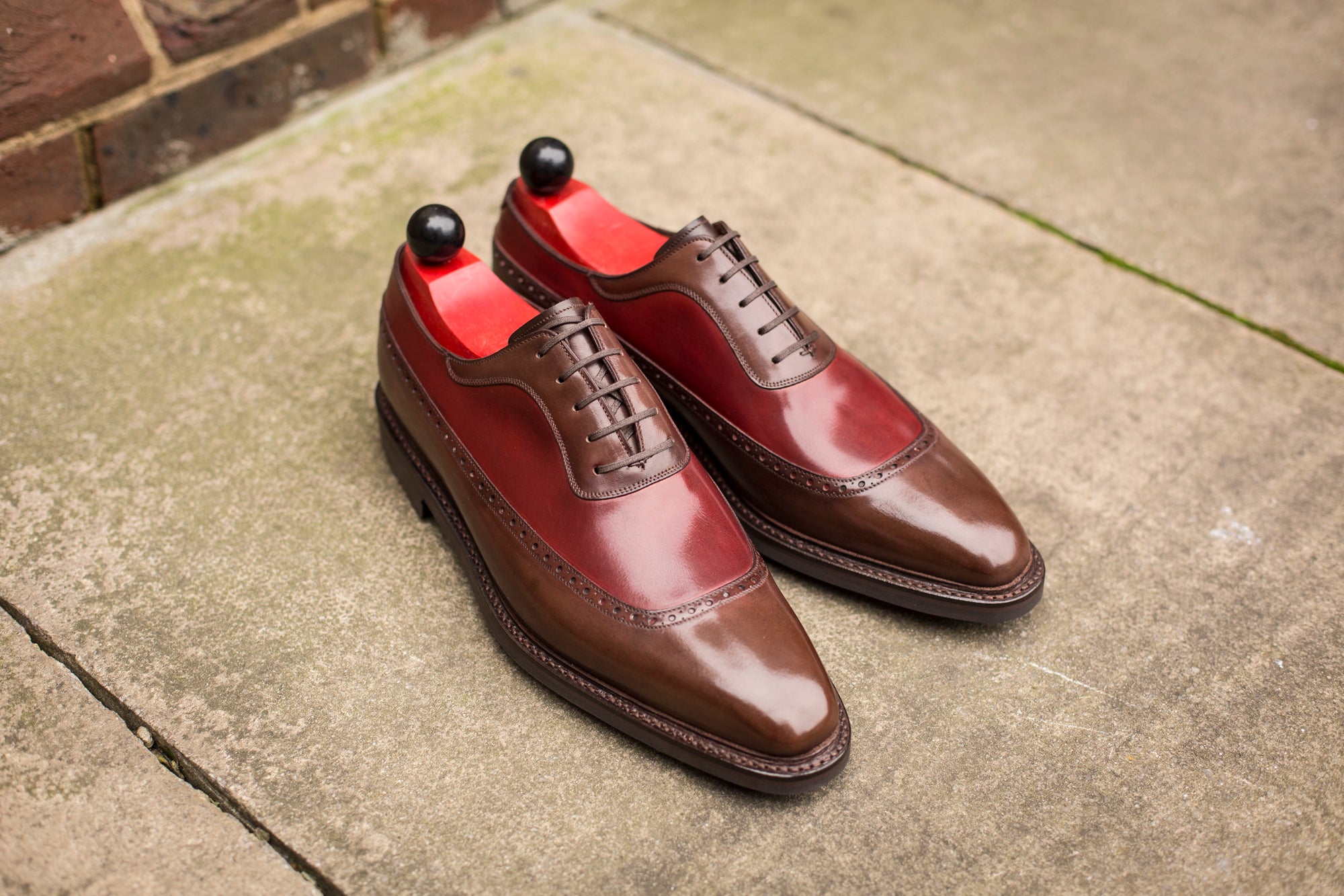 Tulloss - MTO - Shaded Brown Calf / Burgundy Calf - LPB Last - Rugged Rubber Sole