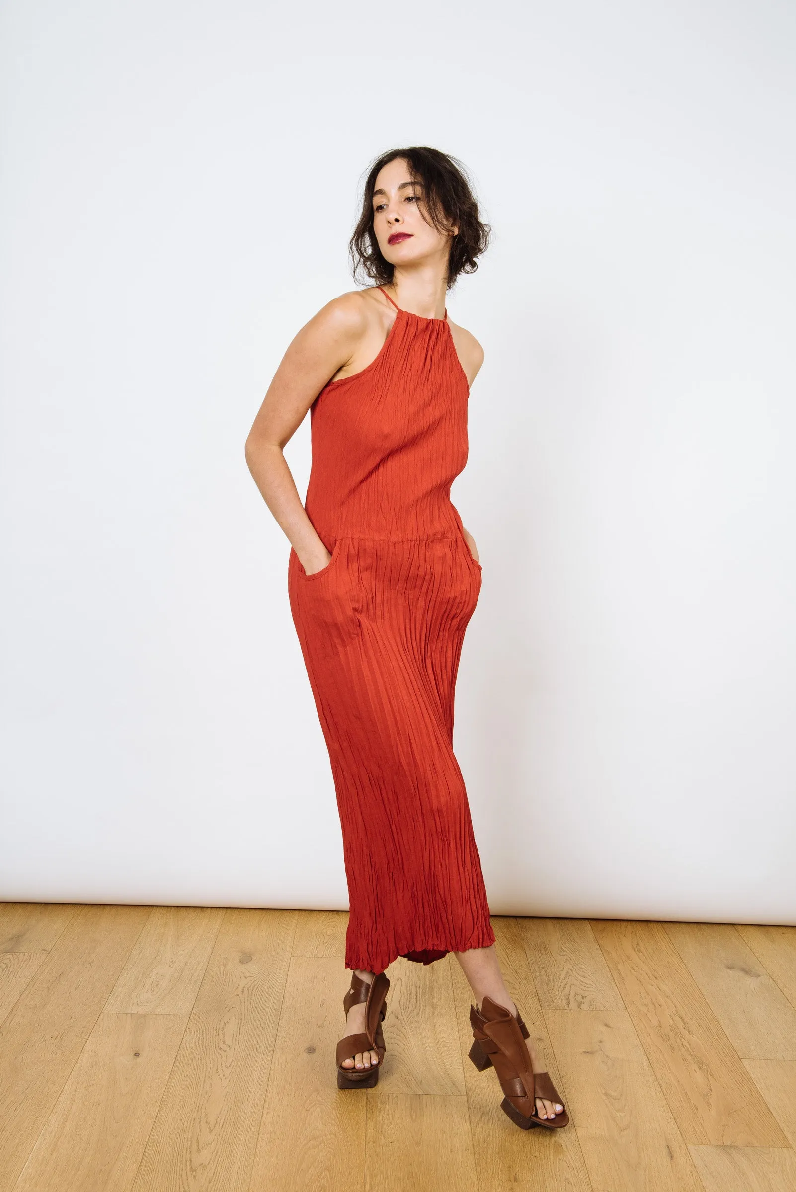 Twisted Maxi Halter Dress | Tomato