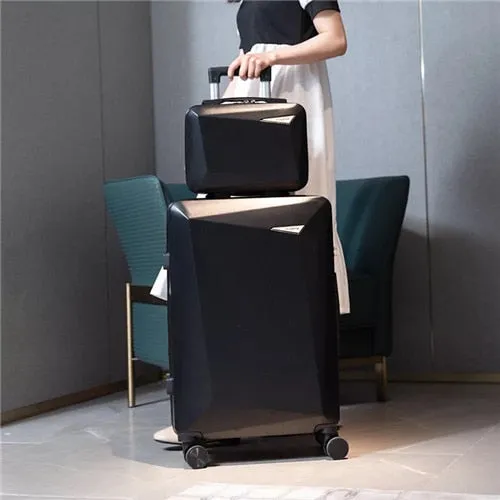 Unisex ABS PC Retro Innovative Spinner Rolling Luggage Suitcase Set