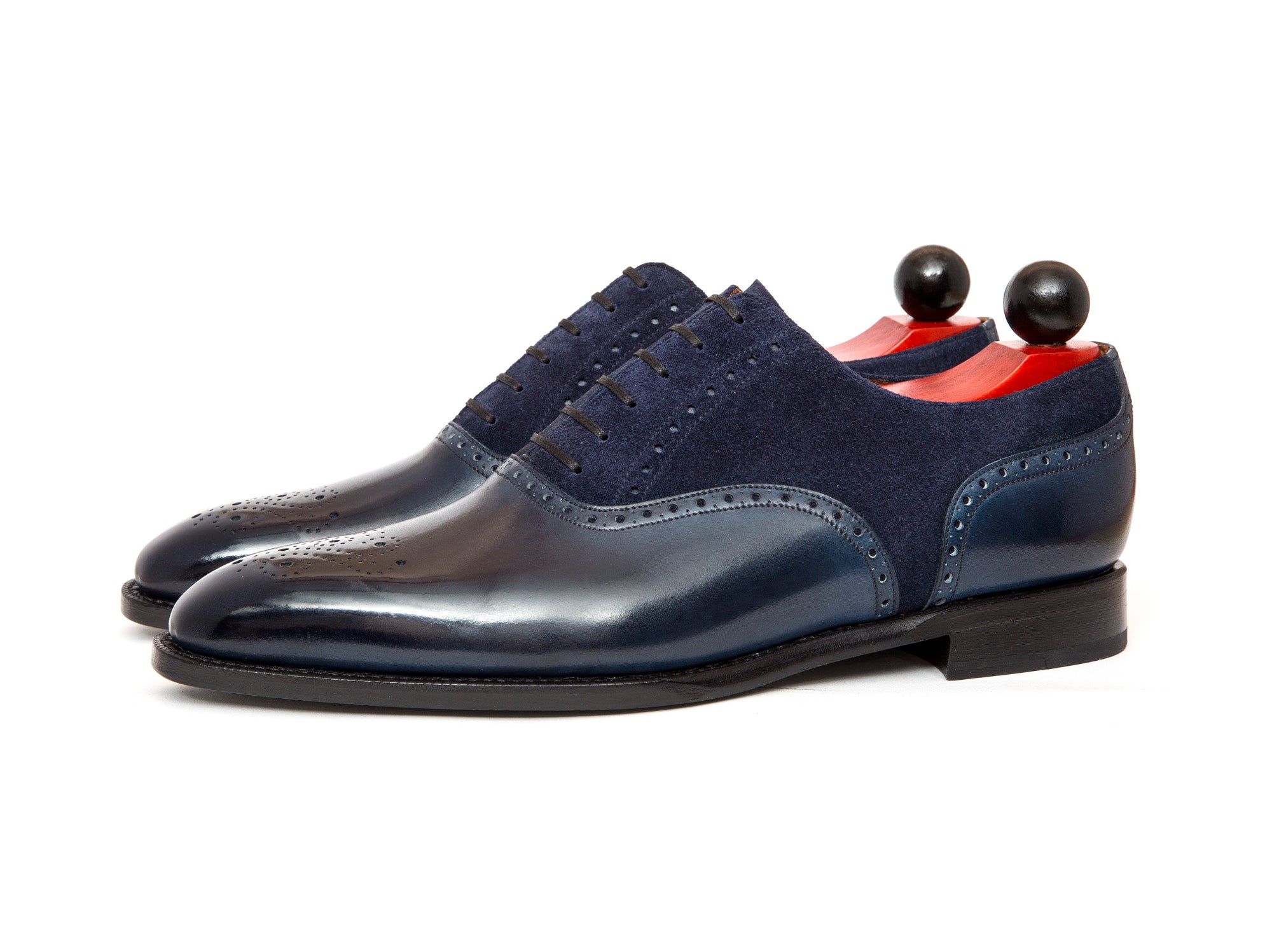 Wallingford - MTO - Shaded Navy Calf / Navy Suede - LPB Last - Single Leather Sole