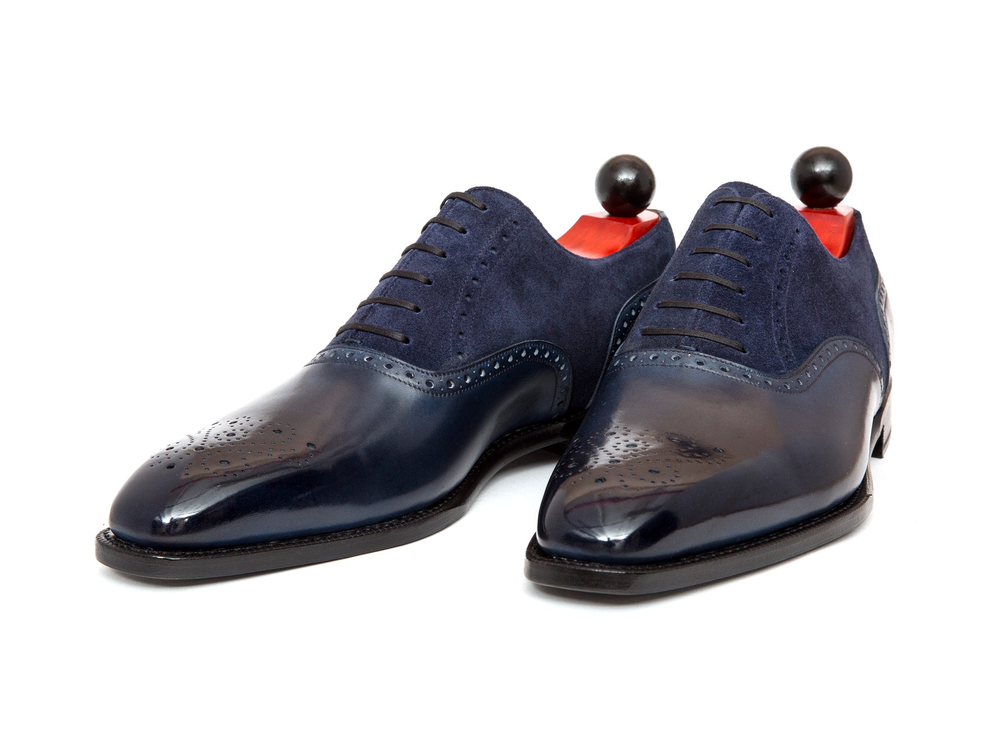 Wallingford - MTO - Shaded Navy Calf / Navy Suede - LPB Last - Single Leather Sole