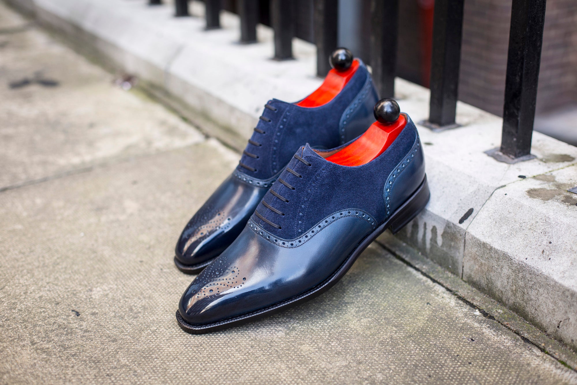 Wallingford - MTO - Shaded Navy Calf / Navy Suede - LPB Last - Single Leather Sole