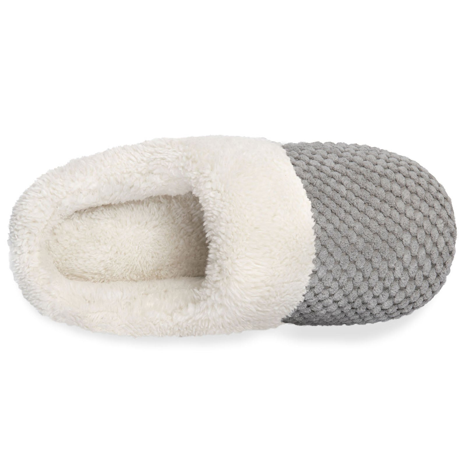 Women's Bubble Stitch Faux Fur Lined Memory Foam Clog Slippers