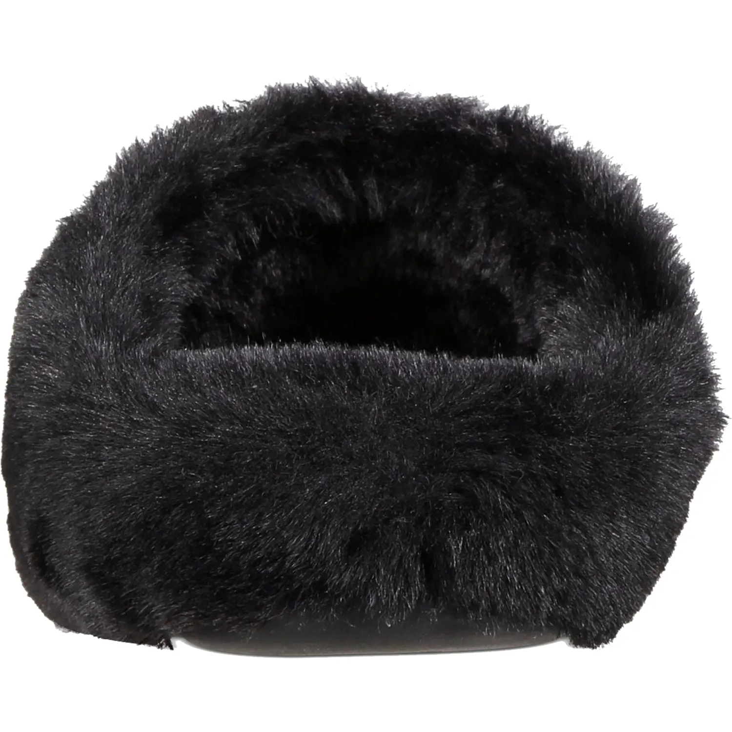 Women's Fit Flop Furry Slippers Black Faux Fur