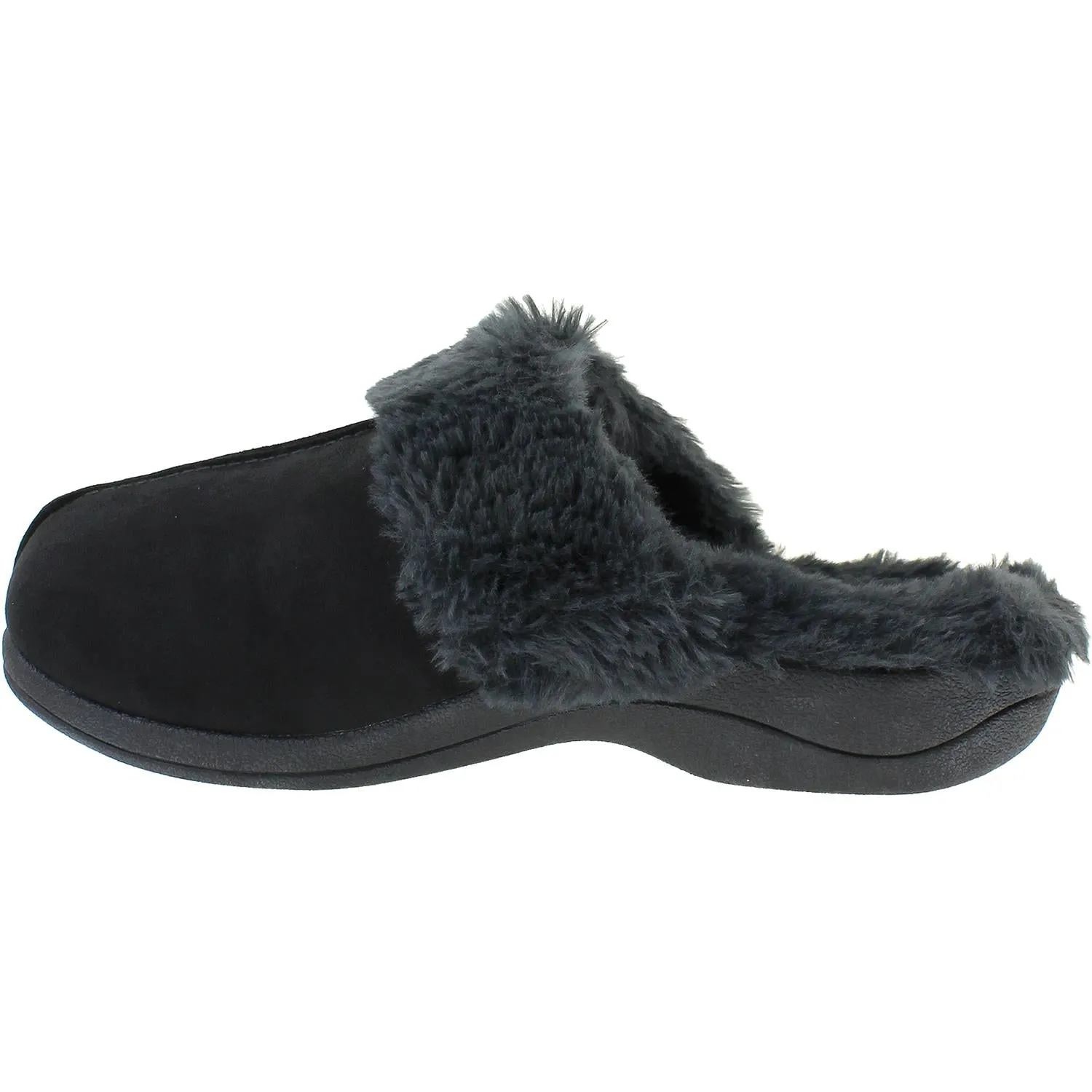 Women's Powerstep Luxe Slippers Black Synthetic